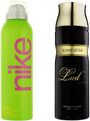 

Nike GREEN WOMEN::LUST WOMEN Deodorant Spray - For Women(400 ml, Pack of 2)