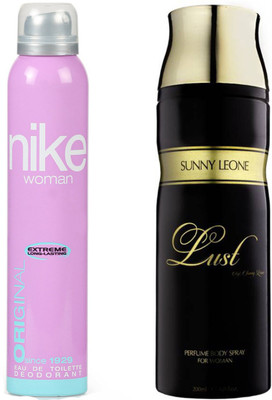 

Nike ORIGINAL WOMEN::LUST WOMEN Deodorant Spray - For Women(400 ml, Pack of 2)