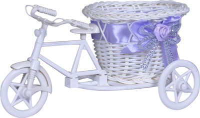 

Ryka Collection Flower Rikshaw Rattan Flower Basket with Artificial Flower & Plant(W: 6 cm x H: 7.5 cm x D: 5.5 cm)