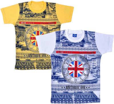 

Hey Baby Boys Graphic Print Cotton T Shirt(Multicolor, Pack of 2
