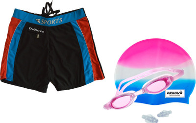 

DeNovo Swim Cap Goggle Trunk (3XL Size) Swimming Kit