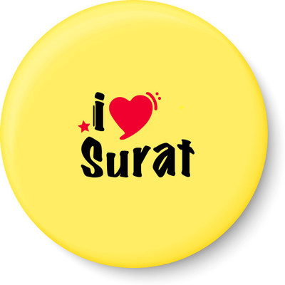

PEACOCKRIDE I love Surat Fridge Magnet Pack of 1(Multicolor)