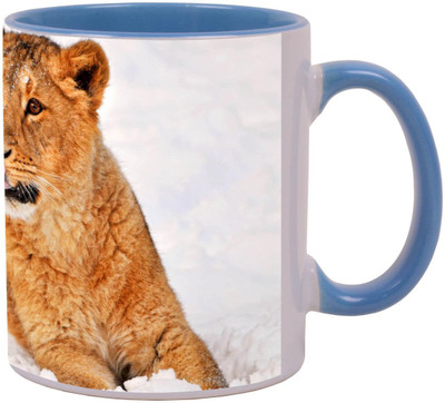 

Arkist lion cub in snow Ceramic Mug(340 ml), Multicolor