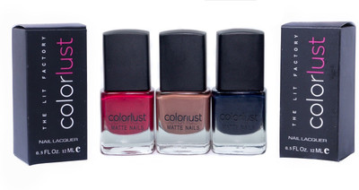 

Colorlust Matte Nails Raspberry Red Matte, Gingerbread Brown matte, Charcoal Black(Pack of 3)