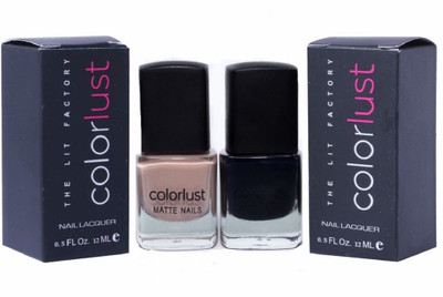 

Colorlust Nails Charcoal Black Matte, Mocha Brown matte(Pack of 2)