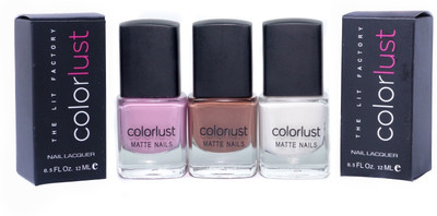 

Colorlust Matte Nails Chalk white matte, Gingerbread brown Matte, Pink Frost Matte(Pack of 3)