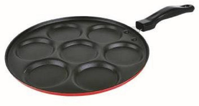 

Bruzone Uthappam 7 Dips Tawa 28 cm diameter(Aluminium, Non-stick), Black;red