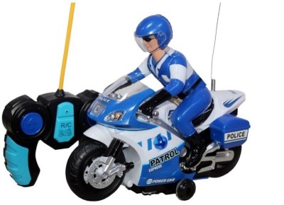 

Kanchan Toys Remote Control Police Bike with Lights(Blue)