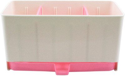 

Bruzone 3 Compartments Plastic Cutlery Organizer(Pink)