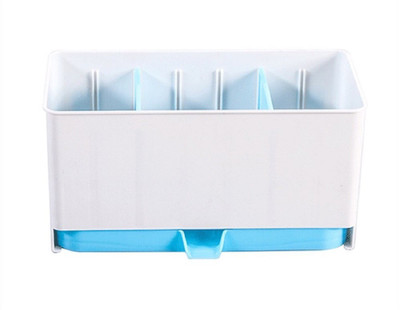 

Bruzone 3 Compartments Plastic Cutlery Organizer(Blue)