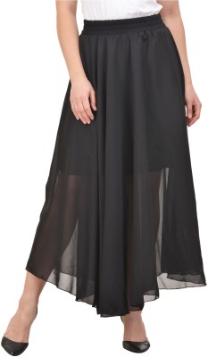 Raabta Fashion Solid Women Regular Black Skirt