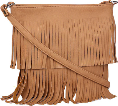 

TR Fashion Girls Evening/Party Tan PU Sling Bag
