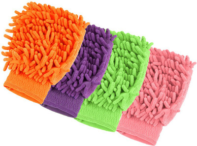 AUTO PEARL Microfiber Vehicle Washing  Hand Glove(Pack Of 4)