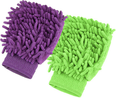 AUTO PEARL Microfiber Vehicle Washing  Hand Glove(Pack Of 2)