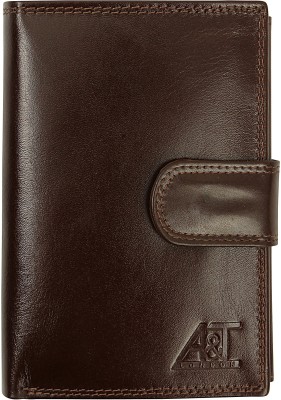 

A&T London Men Brown Genuine Leather Wallet(7 Card Slots)