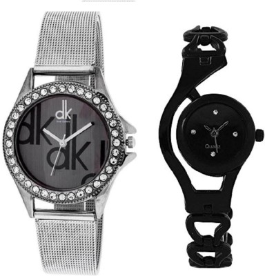 LEBENSZEIT NEW BEAUTIFUL FASHION SILVER AND BLACK COMBO OFFER LATEST SOLO DESIGNER DEAL Watch  - For Girls   Watches  (LEBENSZEIT)