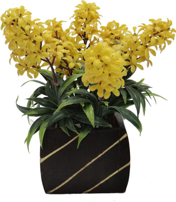 

Ace Flowers Yellow Assorted Artificial Flower with Pot(7 inch, Pack of 1)
