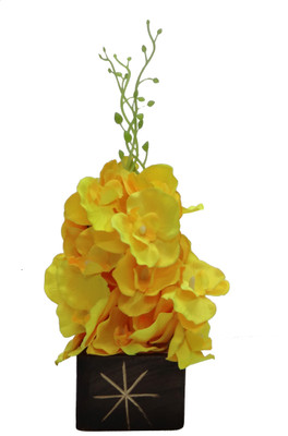 

Ace Flowers Yellow Orchids Artificial Flower with Pot(10 inch, Pack of 1)