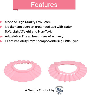 

Safe-O-Kid Pack of 2 - No Tears, Fit-all Adjustable Kid's Shampoo Hat(Pink)