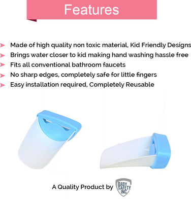 

Safe-O-Kid Pack of 1 - Fit-all, Colorful Kid's Handwashing Faucet Extender(Multicolor)