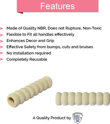 

Safe-O-Kid Pack of 2 - Fit-all High Density Door Handle Sleeve(Ivory)