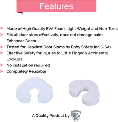 

Safe-O-Kid Pack of 8 - Fit-all, High Density, Strong EVA Door Guard(White)