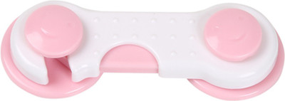 

Safe-O-Kid Easy to Use, Dotted with Smiley Ends Child Proof Cabinet Lock (Pack of 8)(WHITE & PINK)