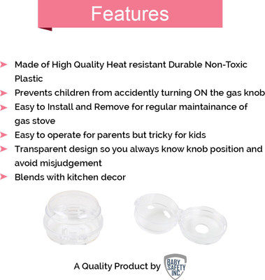 

Safe-O-Kid Pack of 8 - Fit-all, Transparent Stove Knob Guards(Multicolor)