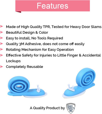

Safe-O-Kid Pack of 3 - Rotating Snail Shaped, Fit-all Finger Guard(Multicolor)