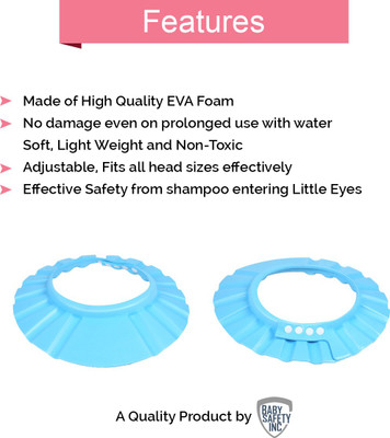 

Safe-O-Kid Pack of 1 - No Tears, Fit-all Adjustable Kid's Shampoo Hat(Blue)