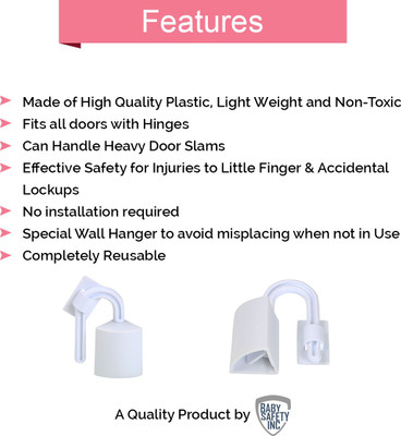 

Safe-O-Kid Pack of 8 - Effective Finger Guard for Hinged Doors(White)