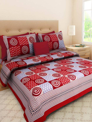 Original Labour 200 TC Cotton Double Geometric Flat Bedsheet(Pack of 1, Multicolor)