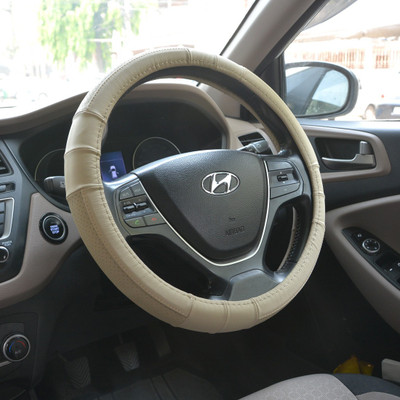 

OSHOTTO Steering Cover For Universal For Car Universal For Car(Beige, Leather)