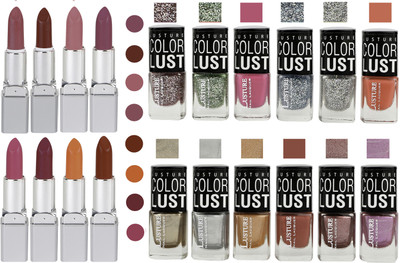 

Ramble Lipstick and Nail polish Neon Shades Gift Pack set combo(Set of 20)