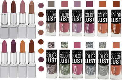 

Ramble Lipstick and Nail polish Neon Shades Gift Pack set combo(Set of 20)