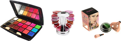 

Mars Gel Eyeliner Long Lasting(black+green)/12 shade lipgloss/18 shade eyeshadow(Set of 3)