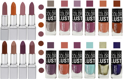 Ramble Lipstick and Nail polish Neon Shades Gift Pack set combo(Set of 20)