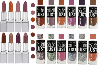 

Ramble Lipstick and Nail polish Neon Shades Gift Pack set combo(Set of 20)