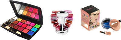 

Mars Gel Eyeliner Long Lasting(black+blue)/12 shade lipgloss/18 shade eyeshadow(Set of 3)