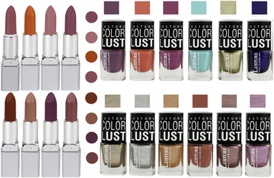 

Ramble Lipstick and Nail polish Neon Shades Gift Pack set combo(Set of 20)