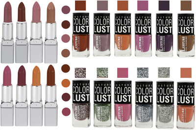 

Ramble Lipstick and Nail polish Neon Shades Gift Pack set combo(Set of 20)