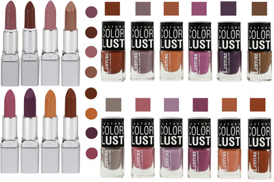 

Ramble Lipstick and Nail polish Neon Shades Gift Pack set combo(Set of 20)