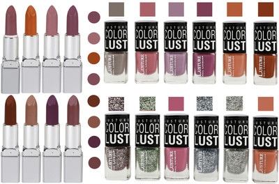 

Ramble Lipstick and Nail polish Neon Shades Gift Pack set combo(Set of 20)