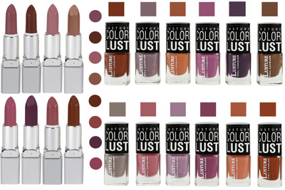 

Ramble Lipstick and Nail polish Neon Shades Gift Pack set combo(Set of 20)