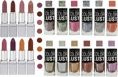 

Ramble Lipstick and Nail polish Neon Shades Gift Pack set combo(Set of 20)