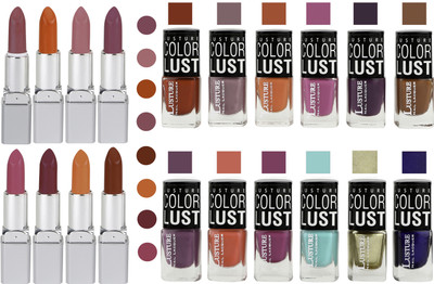 

Ramble Lipstick and Nail polish Neon Shades Gift Pack set combo(Set of 20)