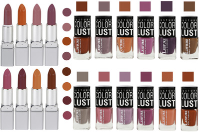 

Ramble Lipstick and Nail polish Neon Shades Gift Pack set combo(Set of 20)