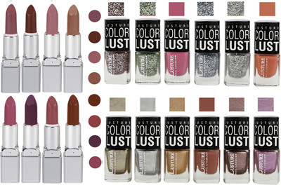 

Ramble Lipstick and Nail polish Neon Shades Gift Pack set combo(Set of 20)