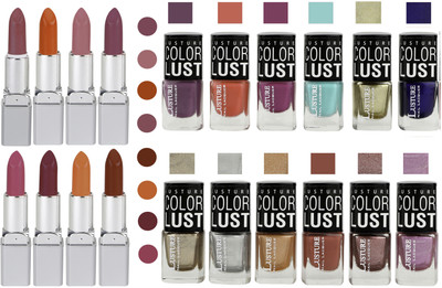 

Ramble Lipstick and Nail polish Neon Shades Gift Pack set combo(Set of 20)