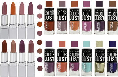 

Ramble Lipstick and Nail polish Neon Shades Gift Pack set combo(Set of 20)